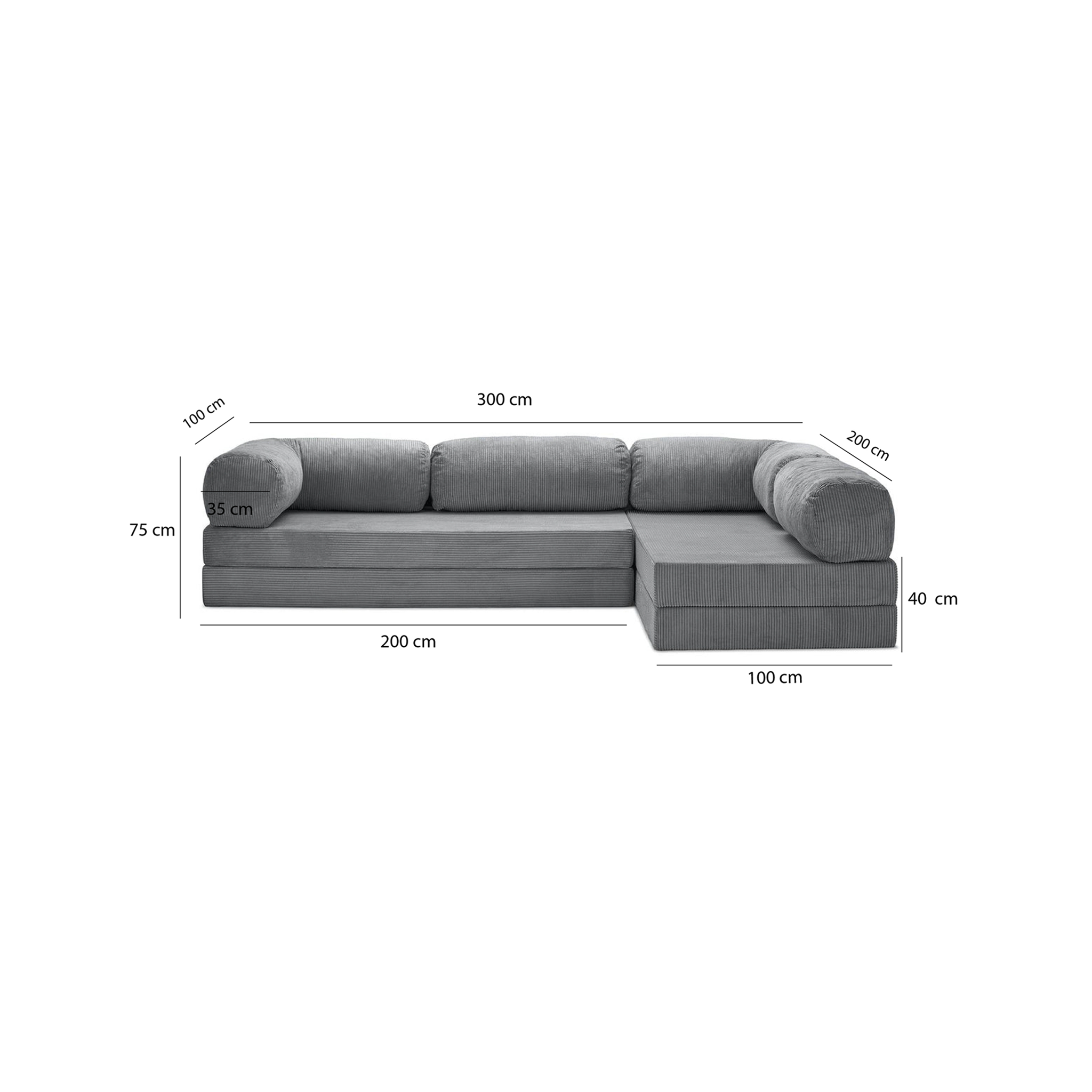 T-Sofa L-Shape - Open End