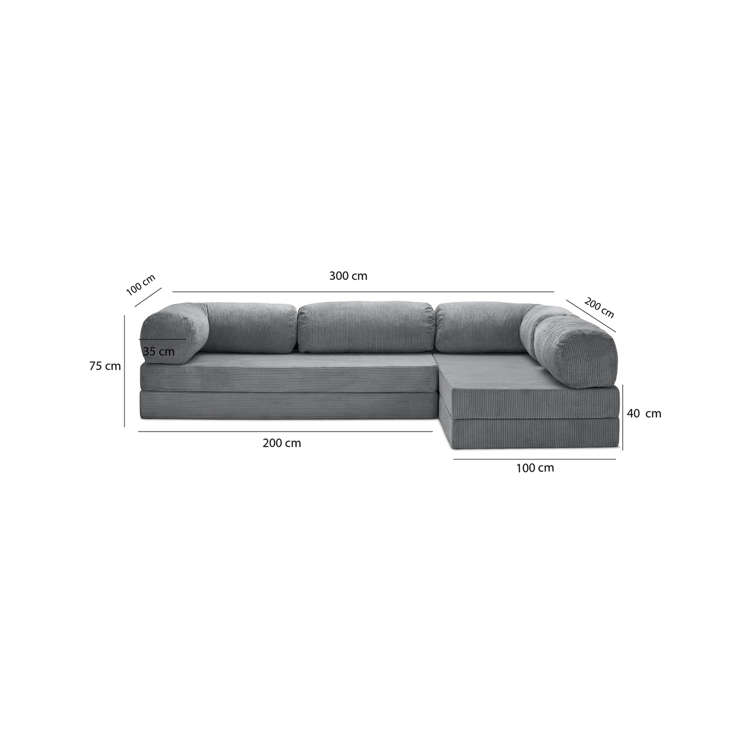 T-Sofa L-Shape - Open End