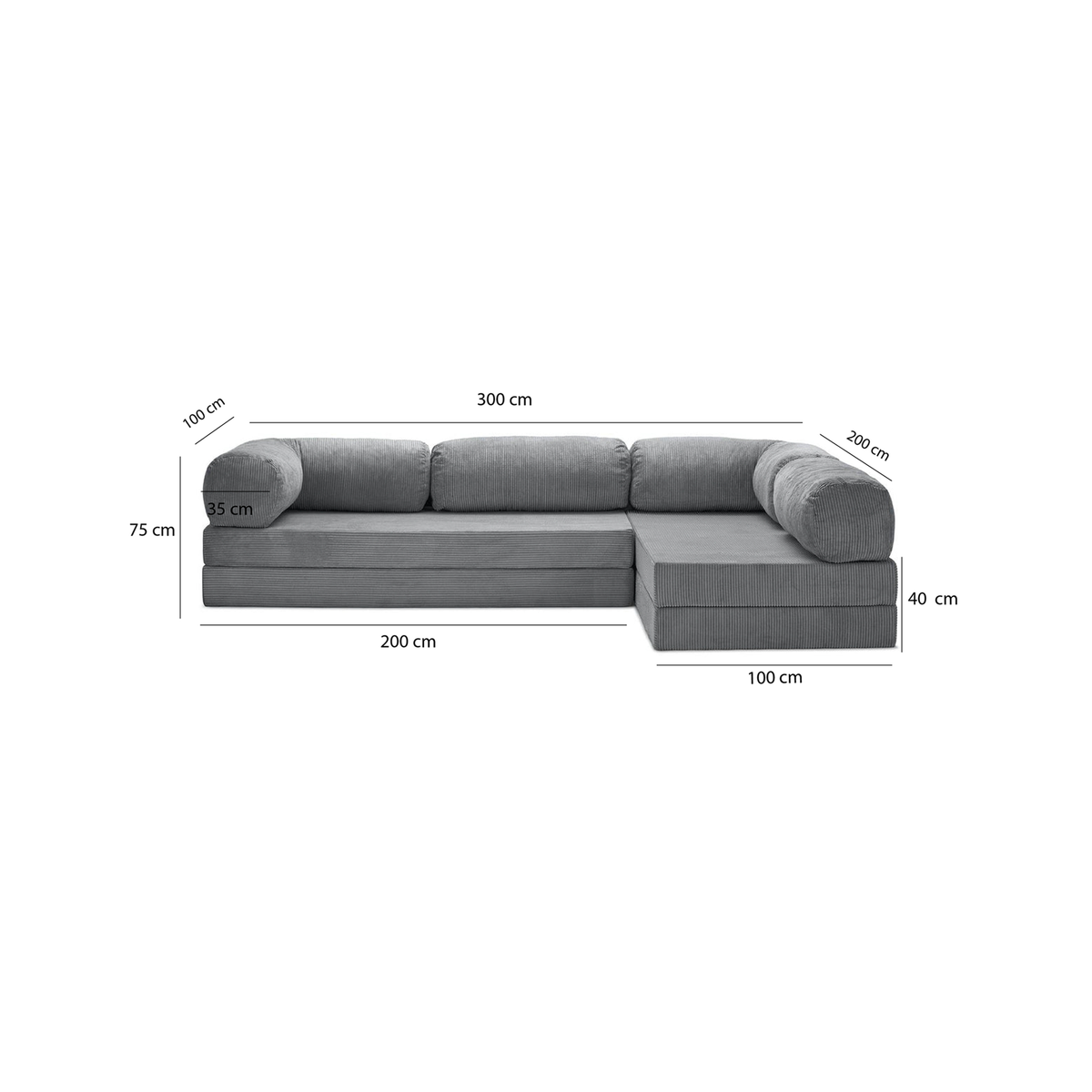 T-Sofa L-Shape - Open End