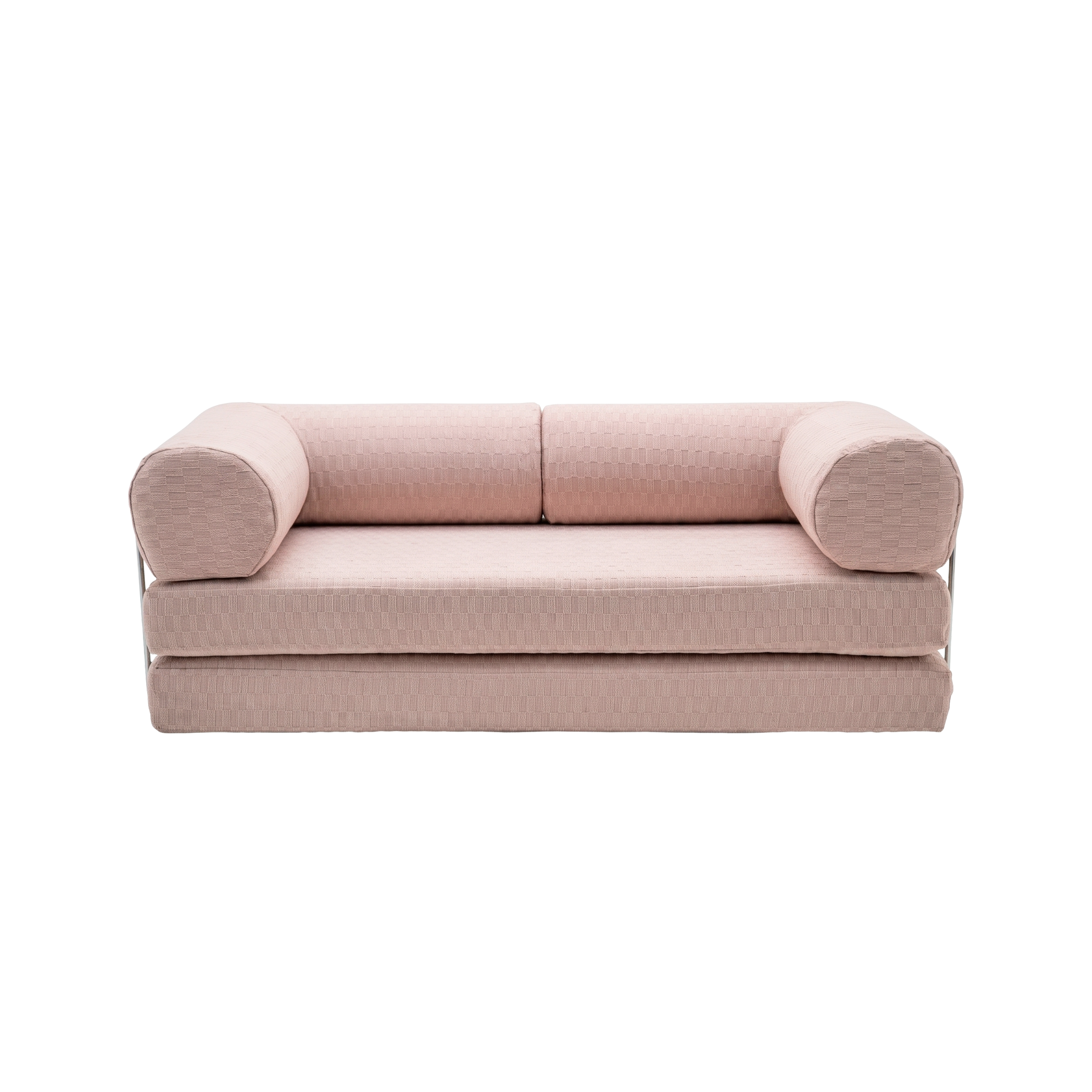 Peach Cream Checkered Sofa