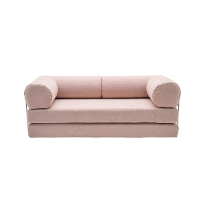Peach Cream Checkered Sofa