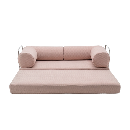 Peach Cream Checkered Sofa