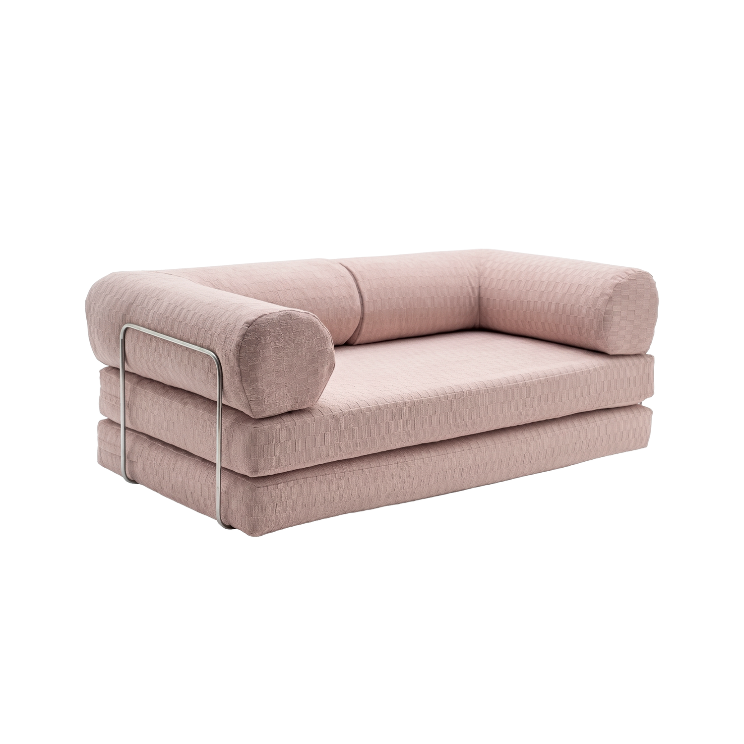 Peach Cream Checkered Sofa