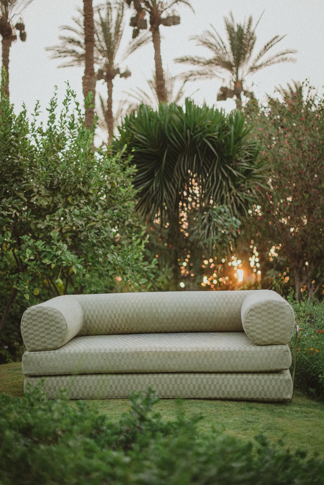 Checker Sofa Sage Green