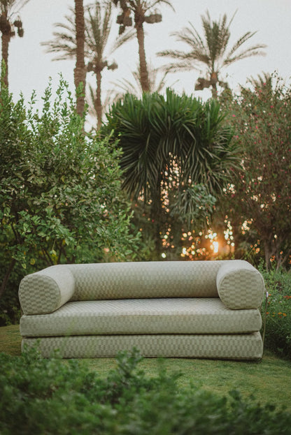 Checker Sofa Sage Green