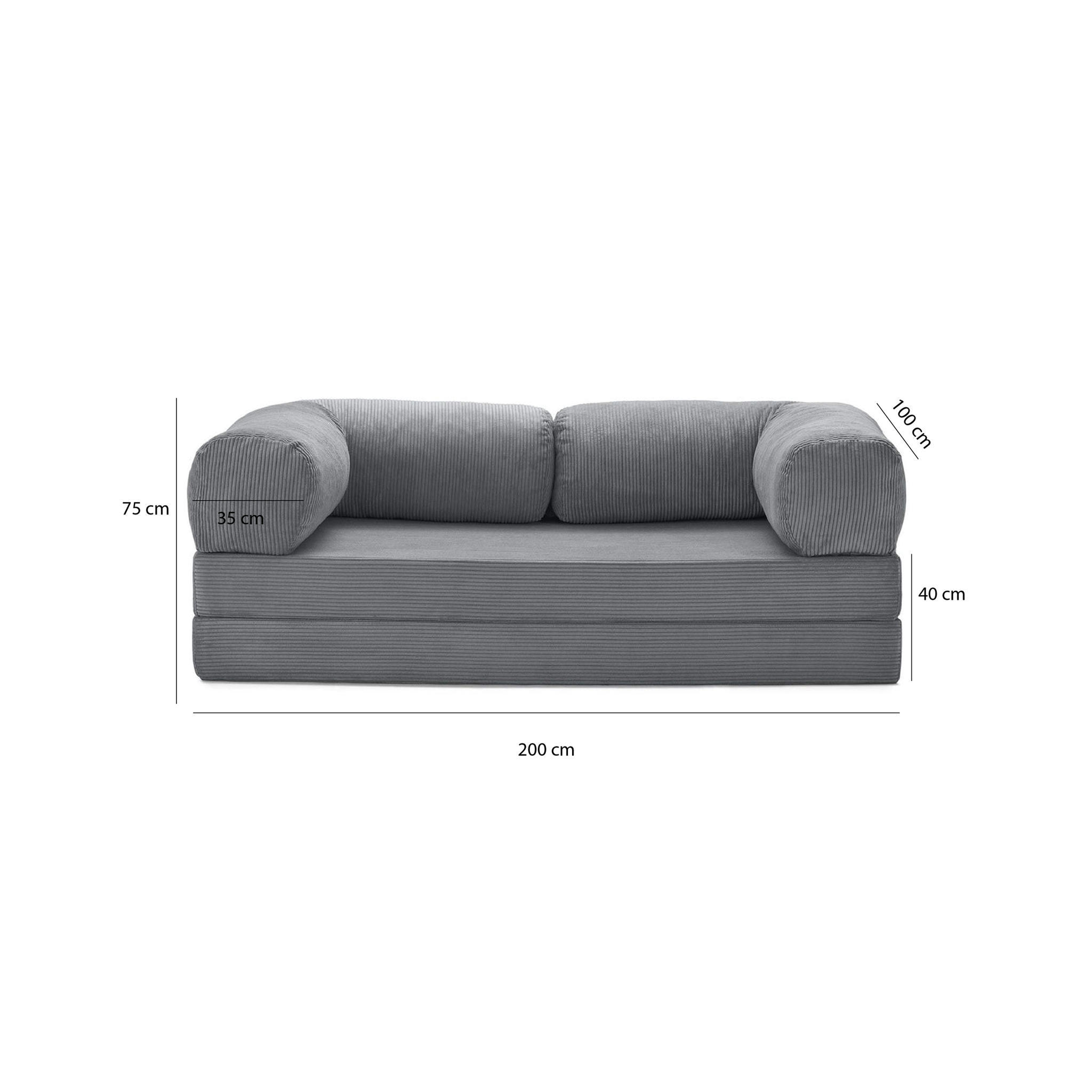 T-Sofa Love Seat - Dark Grey