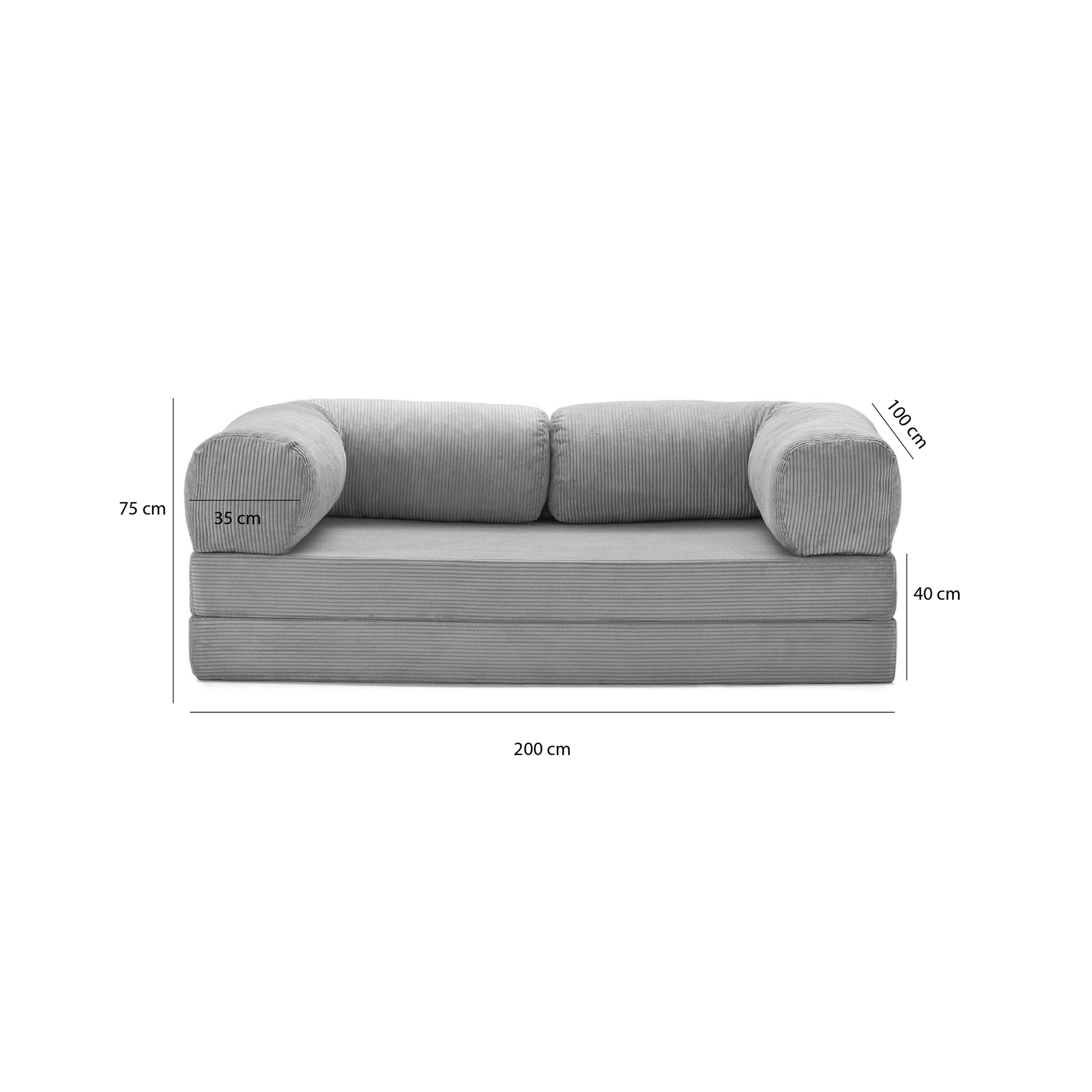 T-Sofa Love Seat - Light Grey