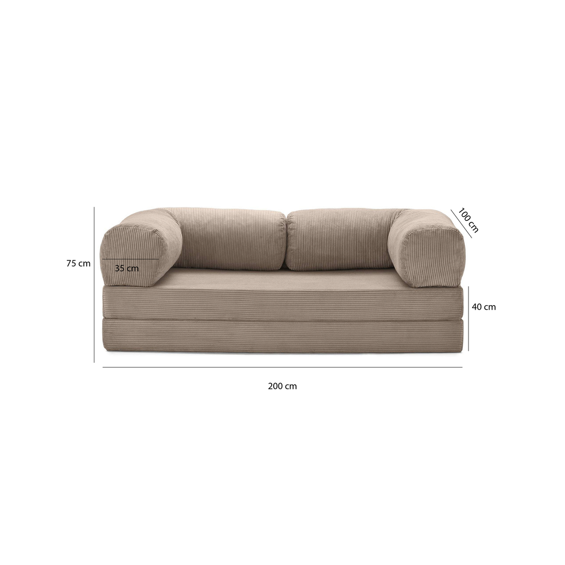 T-Sofa Love Seat - Sand