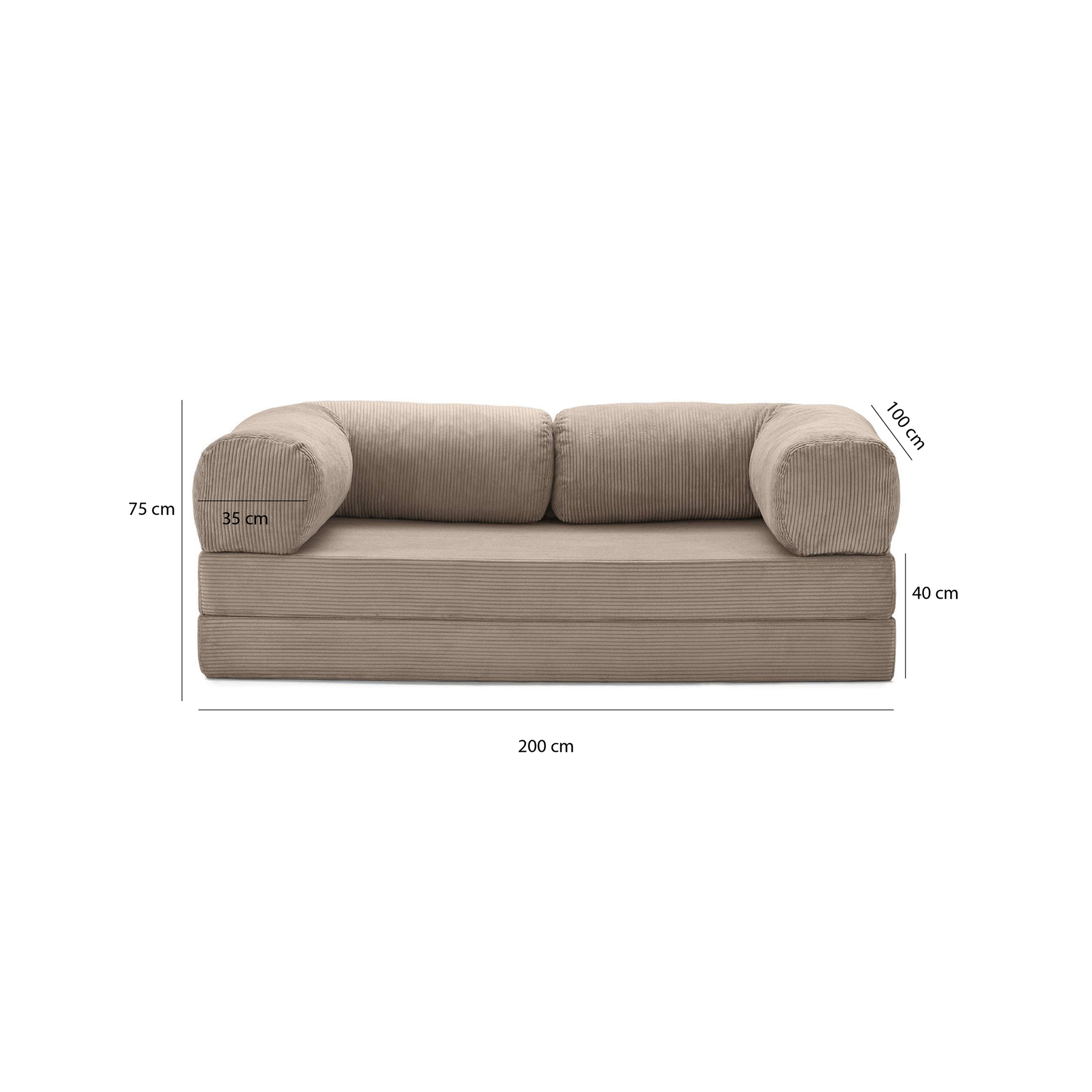 T-Sofa Love Seat - Sand