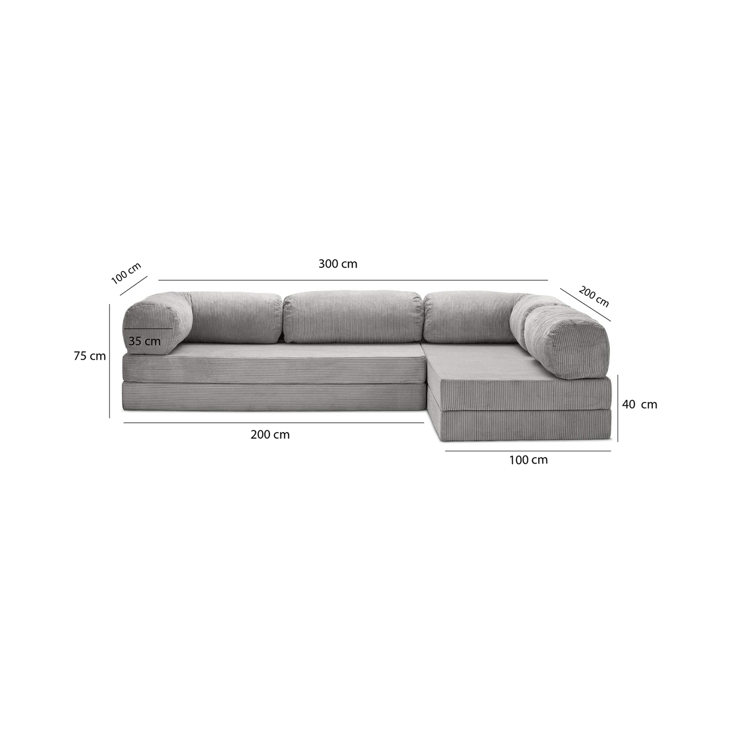 T-Sofa L-Shape - Open End