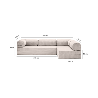 T-Sofa L-Shape - Open End Off White