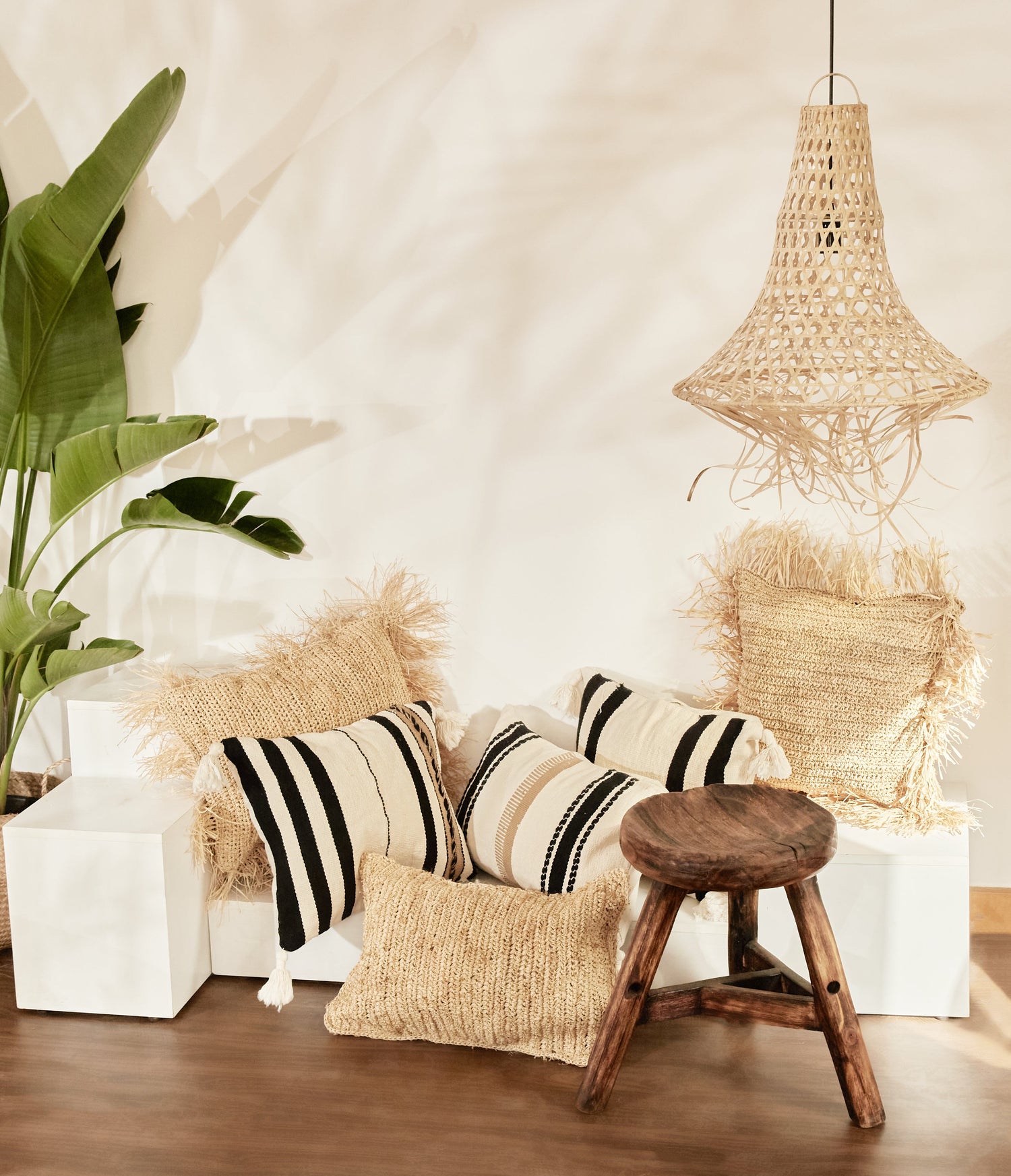 Rectangle Raffia Cushion