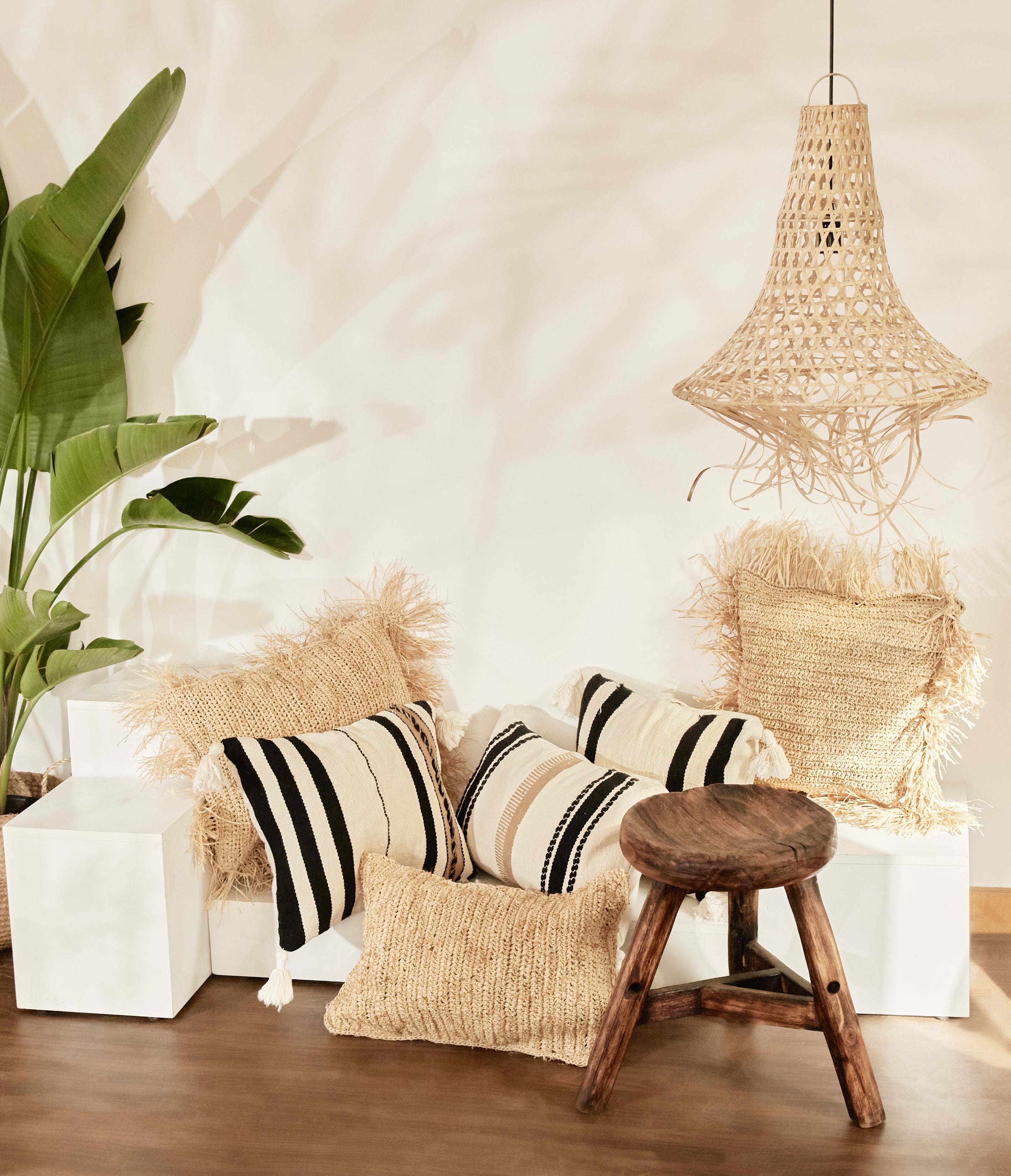 Rectangle Raffia Cushion