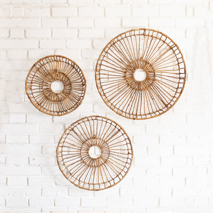 Swirl Wheel Wall basket Set - Bohowoodland